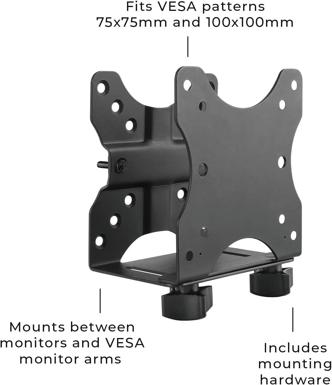 Black Adjustable Thin Client Mount Bracket for Mini PCs