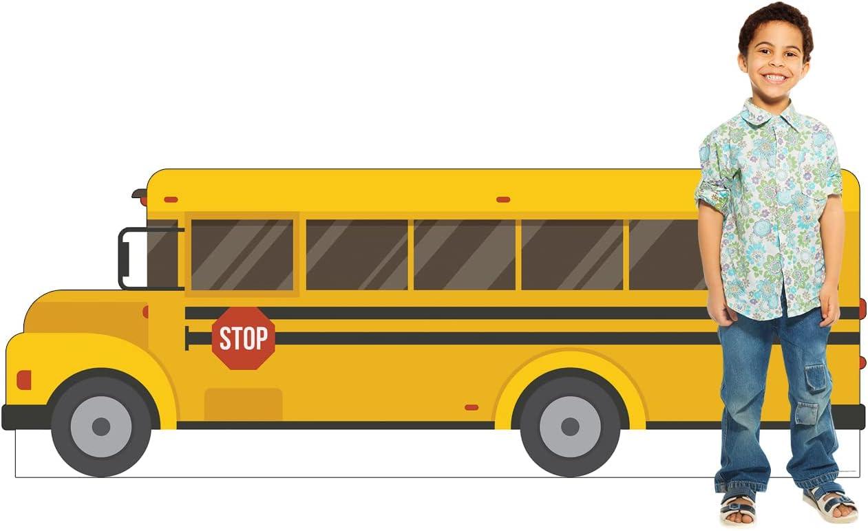 Cardboard People School Bus Cardboard Cutout Standup