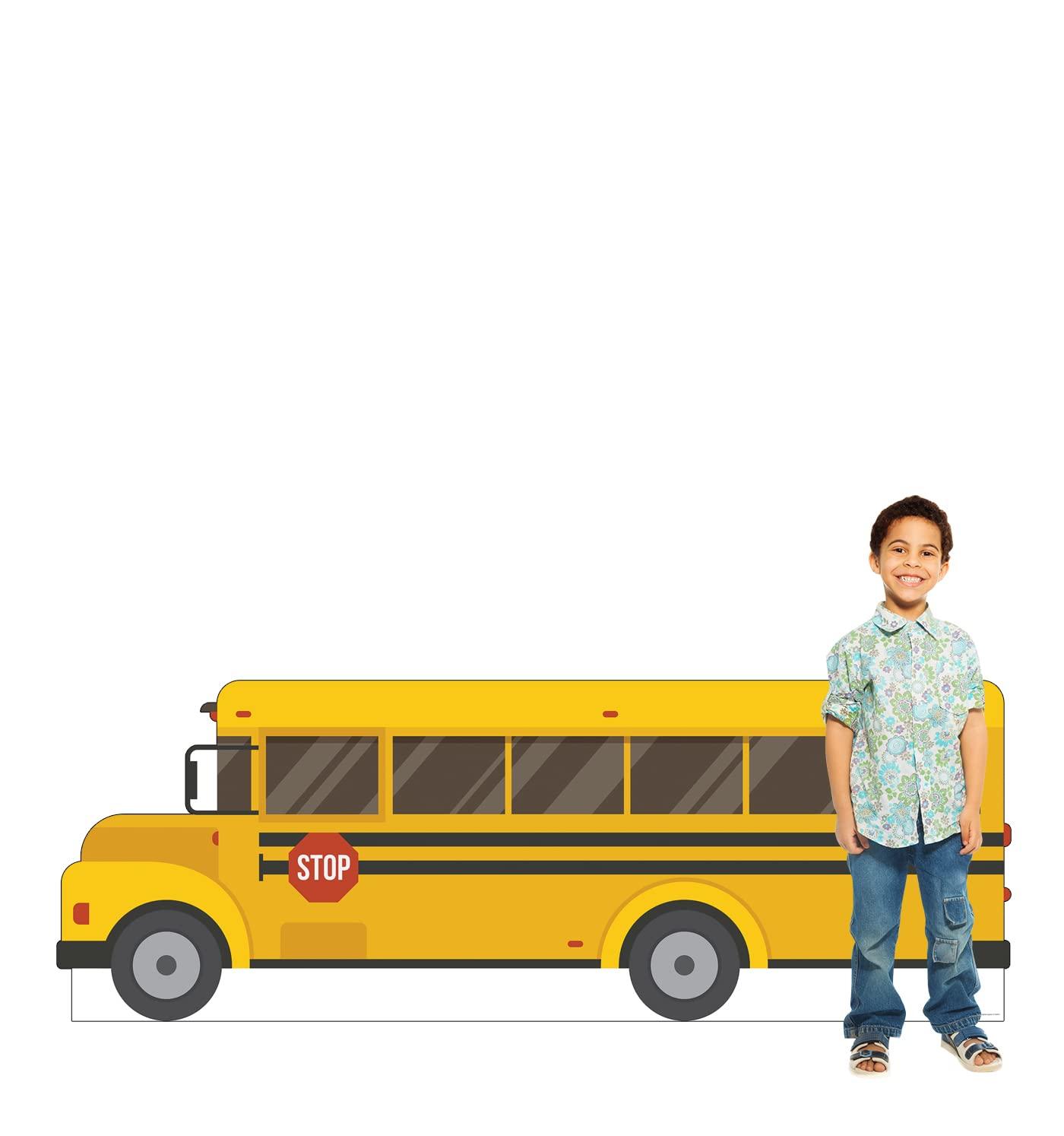 Cardboard People School Bus Cardboard Cutout Standup