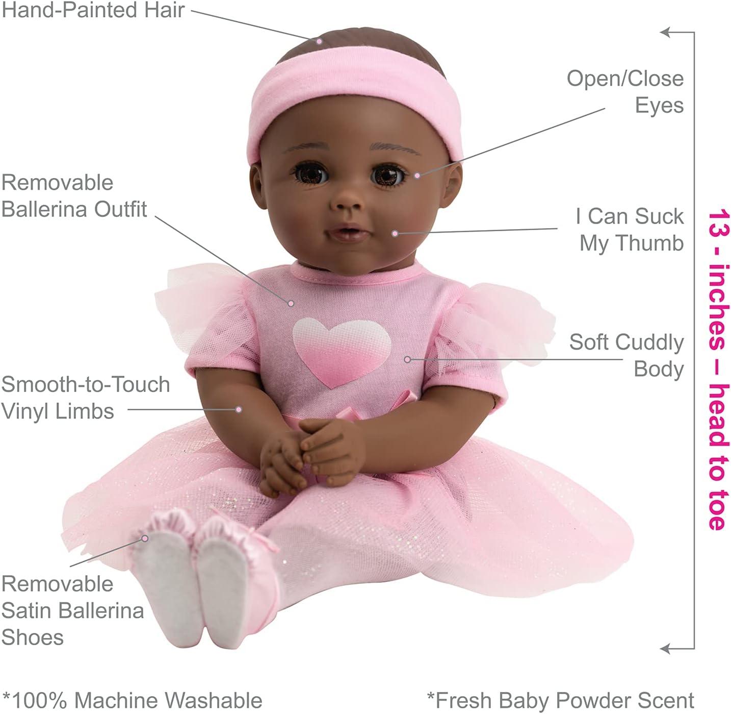 Adora Enchanting Baby Ballerina Collection, 13-inch Baby Doll Set with Pink Dress - Juliet