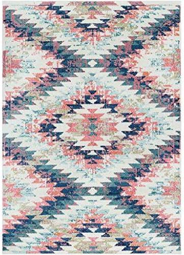 Anika Blue Medallion 9' x 12' Easy-Care Handmade Rug