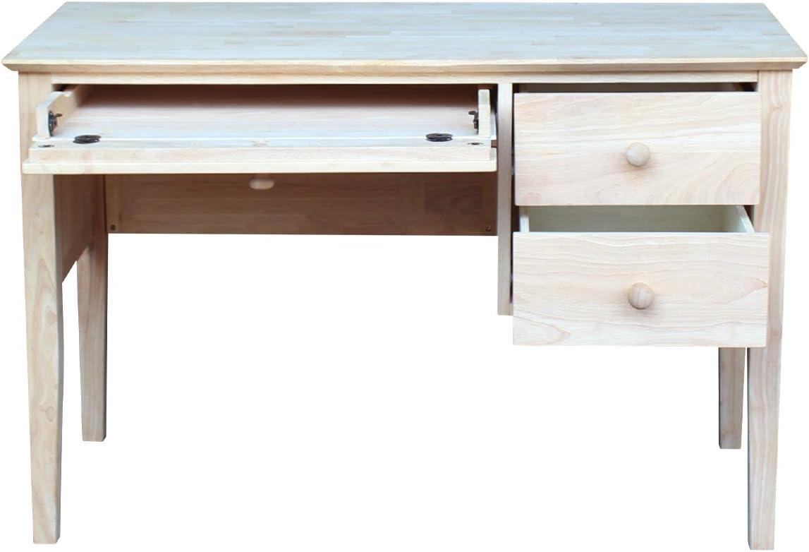Computer Desk International Concepts: Unfinished Parawood, Brooklyn Style, Writing Desk with Drawer