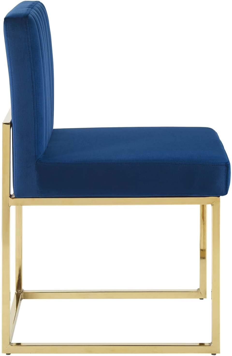 Modway Carriage Channel Tufted Sled Base Performance Velvet Dining Chair