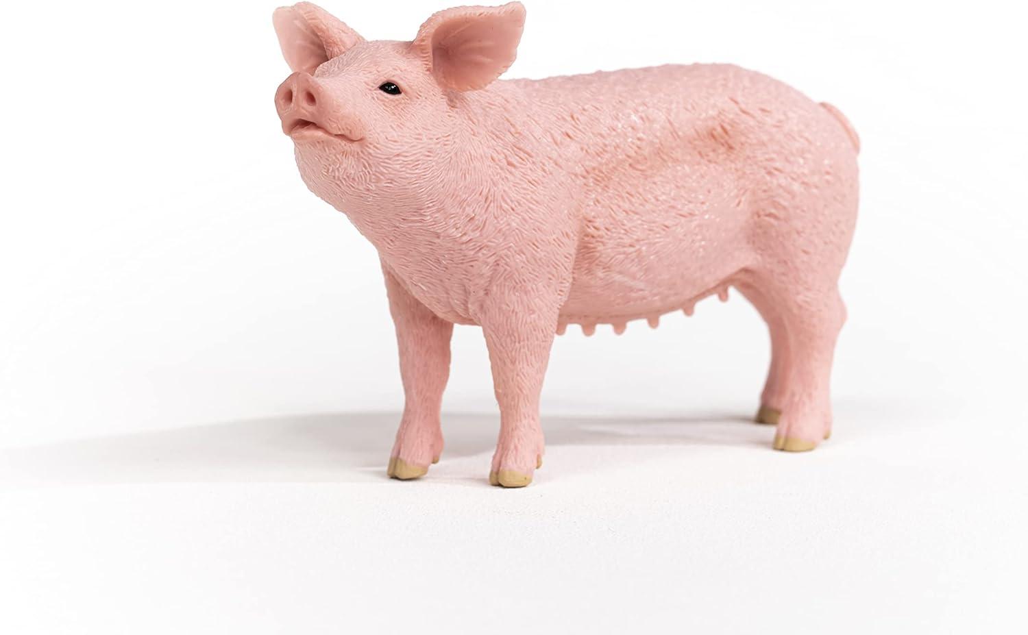 Realistic Pink Farm Animal Pig Toy Figurine
