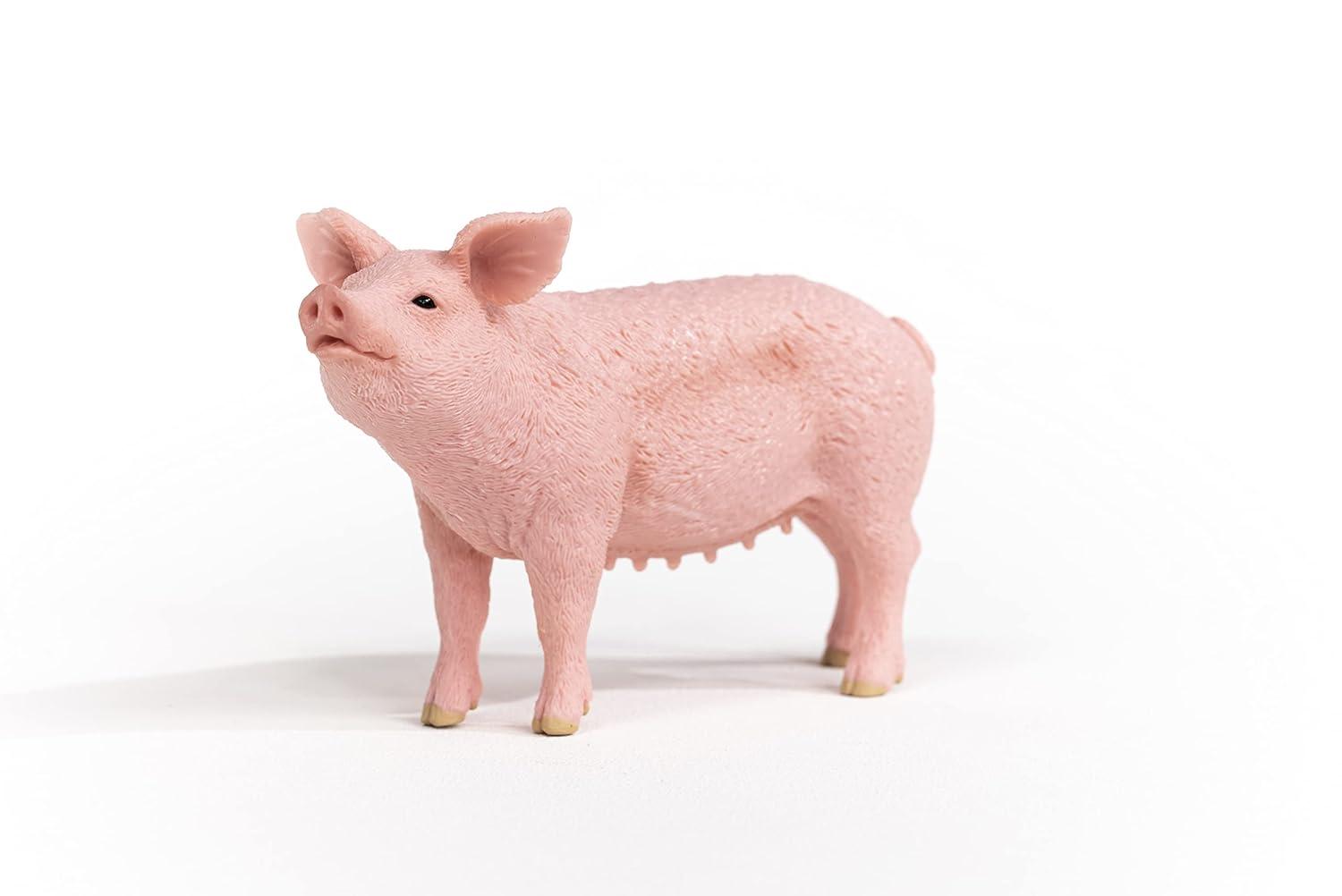 Realistic Pink Farm Animal Pig Toy Figurine