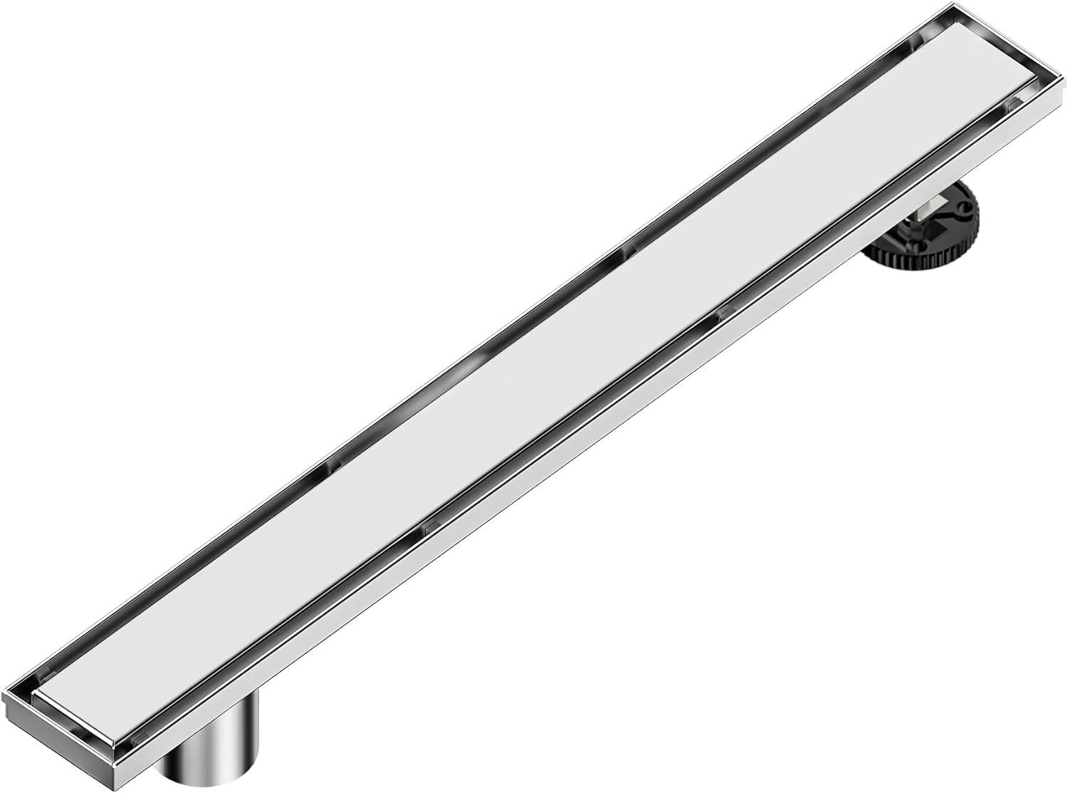 32-Inch Brushed Stainless Steel Linear Shower Drain with Tile Insert