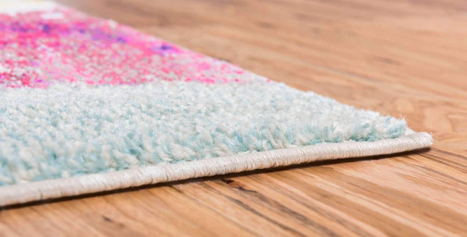 Unique Loom Estrella Collection Area Rug - Laurnell (5' 1" x 8' Rectangle Pink/Orange)