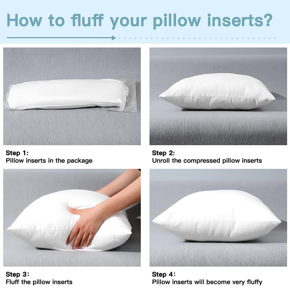 THROW PILLOW, SOFA PILLOW, OUT DOOR PILLOW, COUCH PILLOW, BEDDING PILLOW Inserts (Set of 2, White), 18x18 Inches - Lightweight Fillers for Sofa, Bed, and Home Décor (18x18 Inch (Pack of 2)