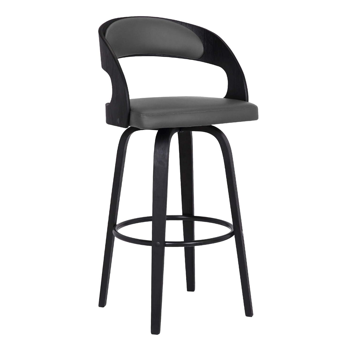 Shelly Contemporary Bar Stool Black/Gray - Armen Living