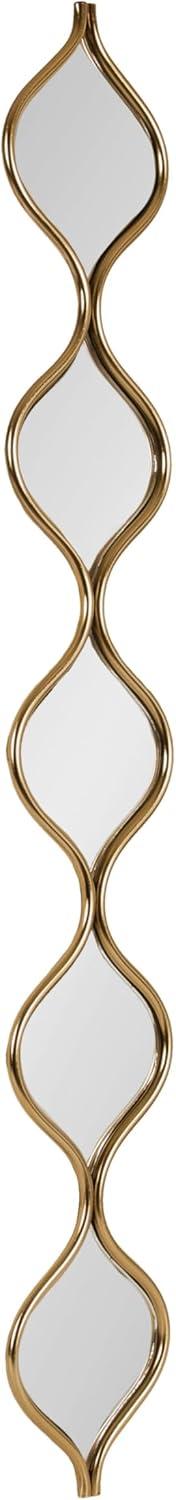 Kate & Laurel All Things Decor 7"x42" Loxi Teardrop Panel Wall Mirror Gold