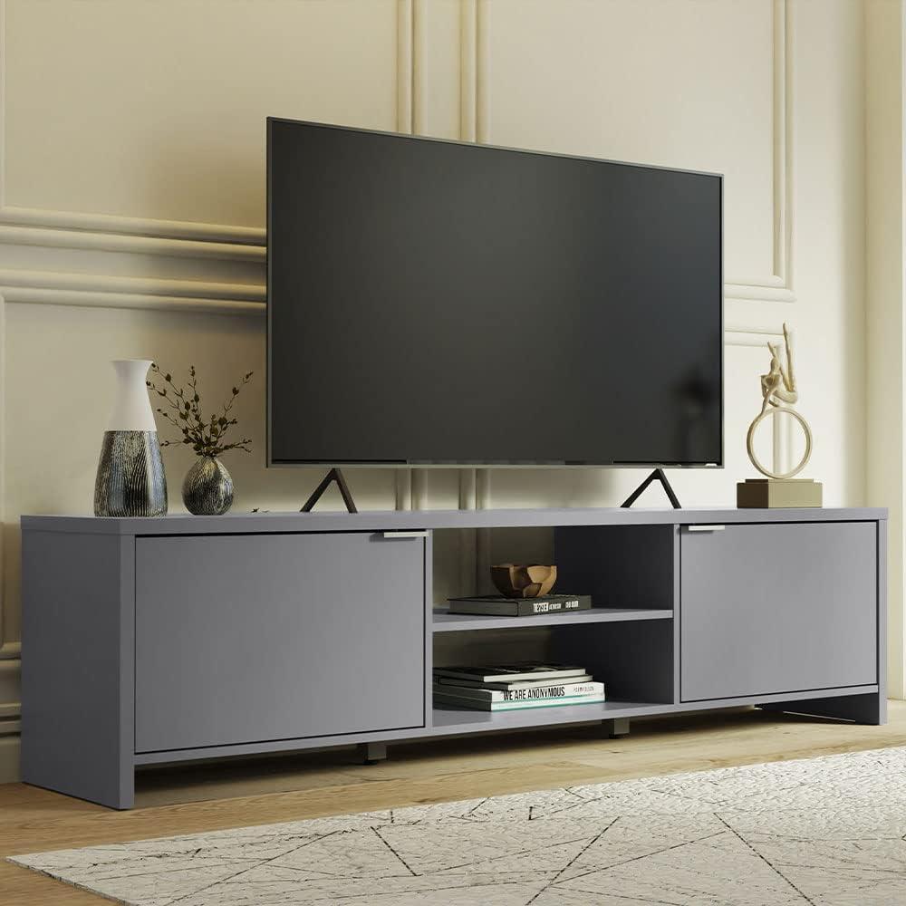 Ebern Designs TV Stand Large Media Console with Cable Management for 65, 75 Inch Media Storage Gaming Living Room Entertainment Center Modern Wooden Television Cabinet