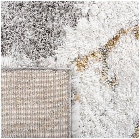 SAFAVIEH Horizon Konstantinos Abstract Shag Area Rug, Grey/Gold, 10' x 14'