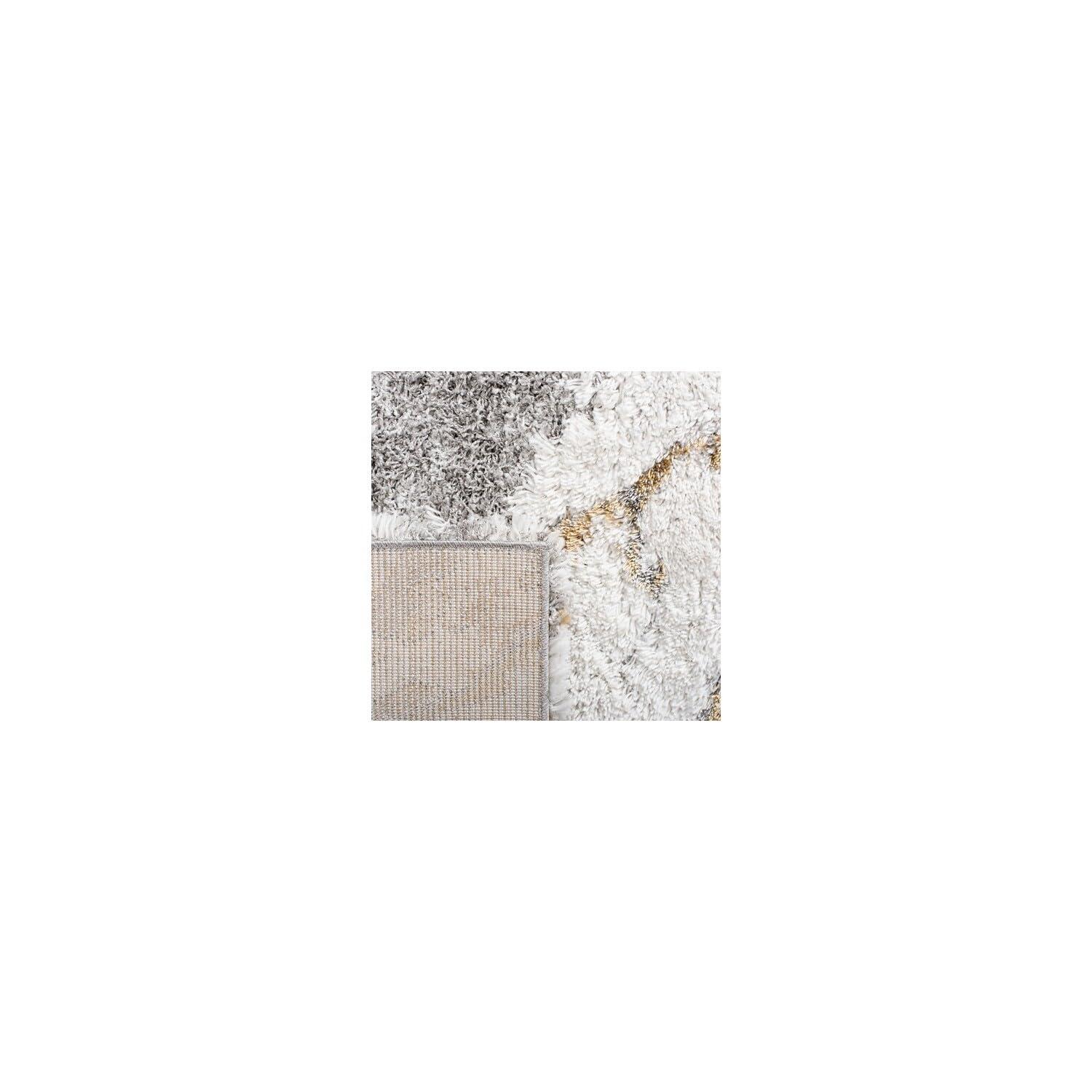 SAFAVIEH Horizon Konstantinos Abstract Shag Area Rug, Grey/Gold, 10' x 14'