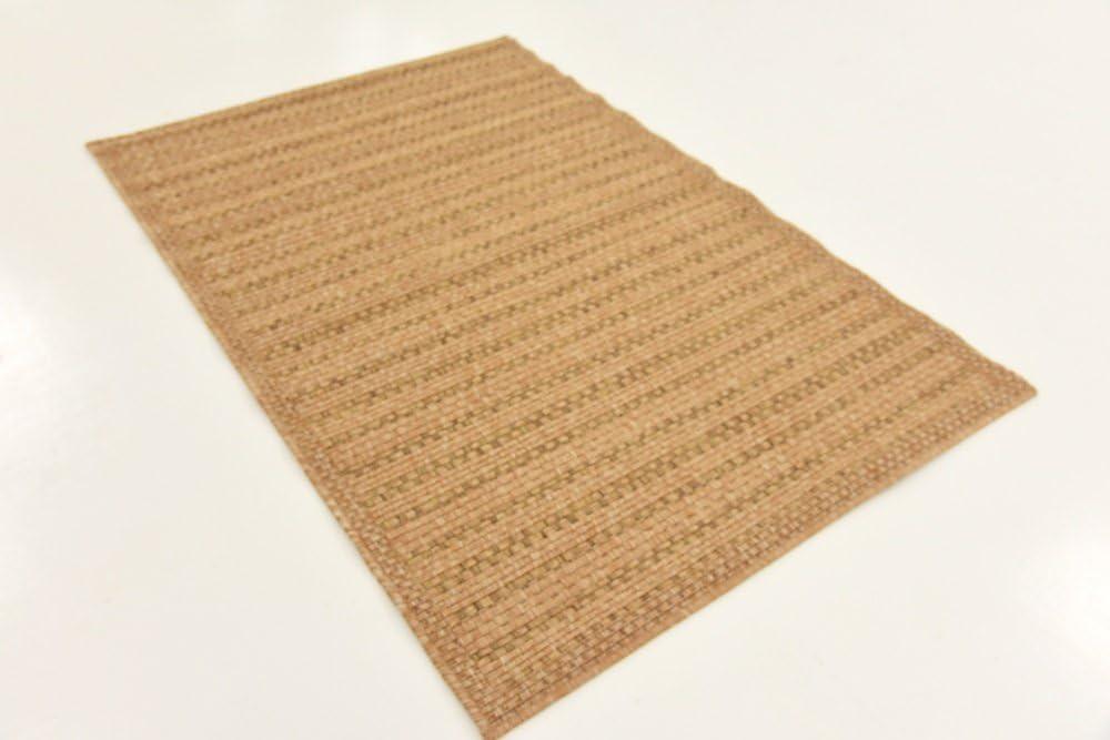 Unique Loom Outdoor Border Collection Area Rug - Checkered (3' 3" x 5' 1" Rectangle Light Brown)