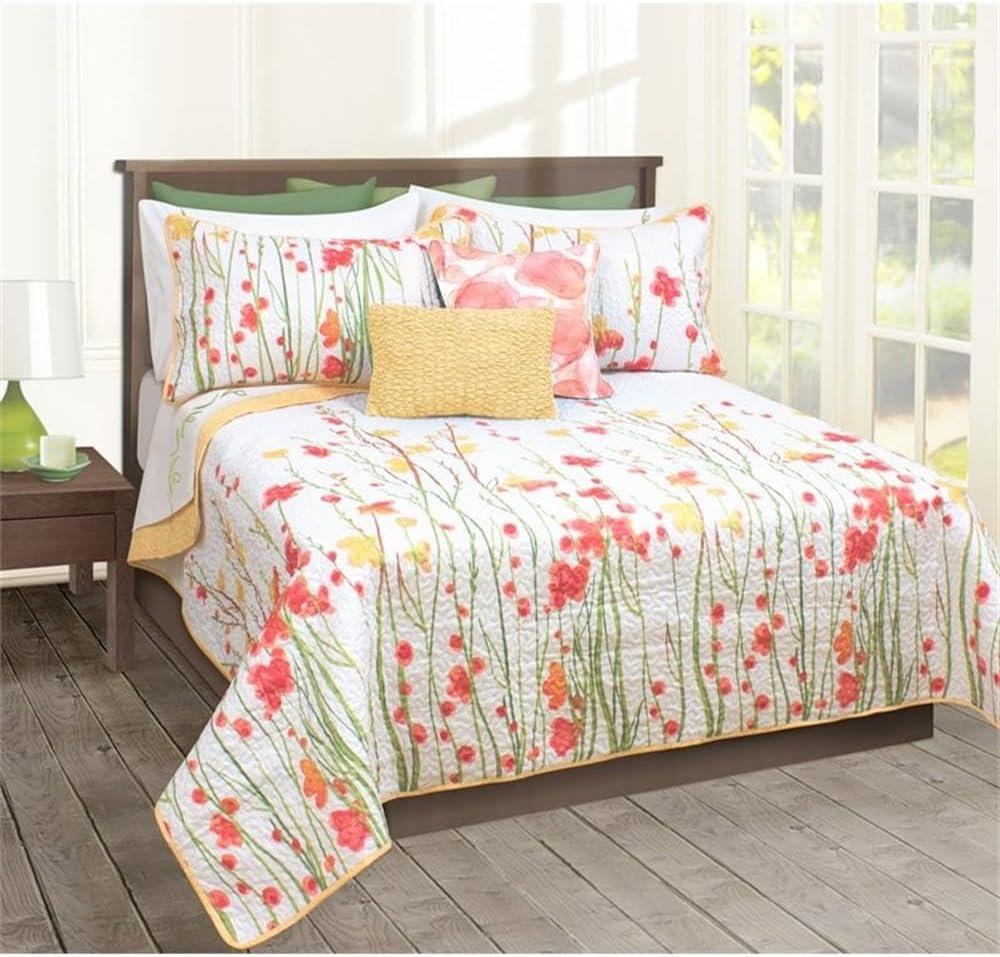 Safdie & Co. 3-piece Adalia Microfiber Double Queen Quilt Set in Multi-Color