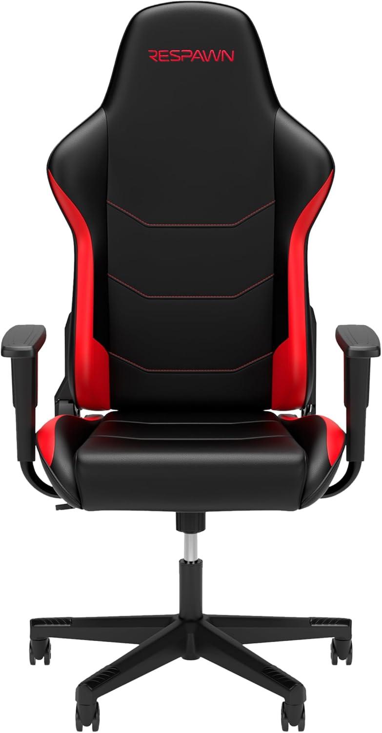 RESPAWN 110 Gaming Chair - Gamer Chair PC Computer Chair, Ergonomic Gaming Chairs, Office Chair with Integrated Headrest, Gaming Chair for Adults 135 Degree Recline with Angle Lock - Red