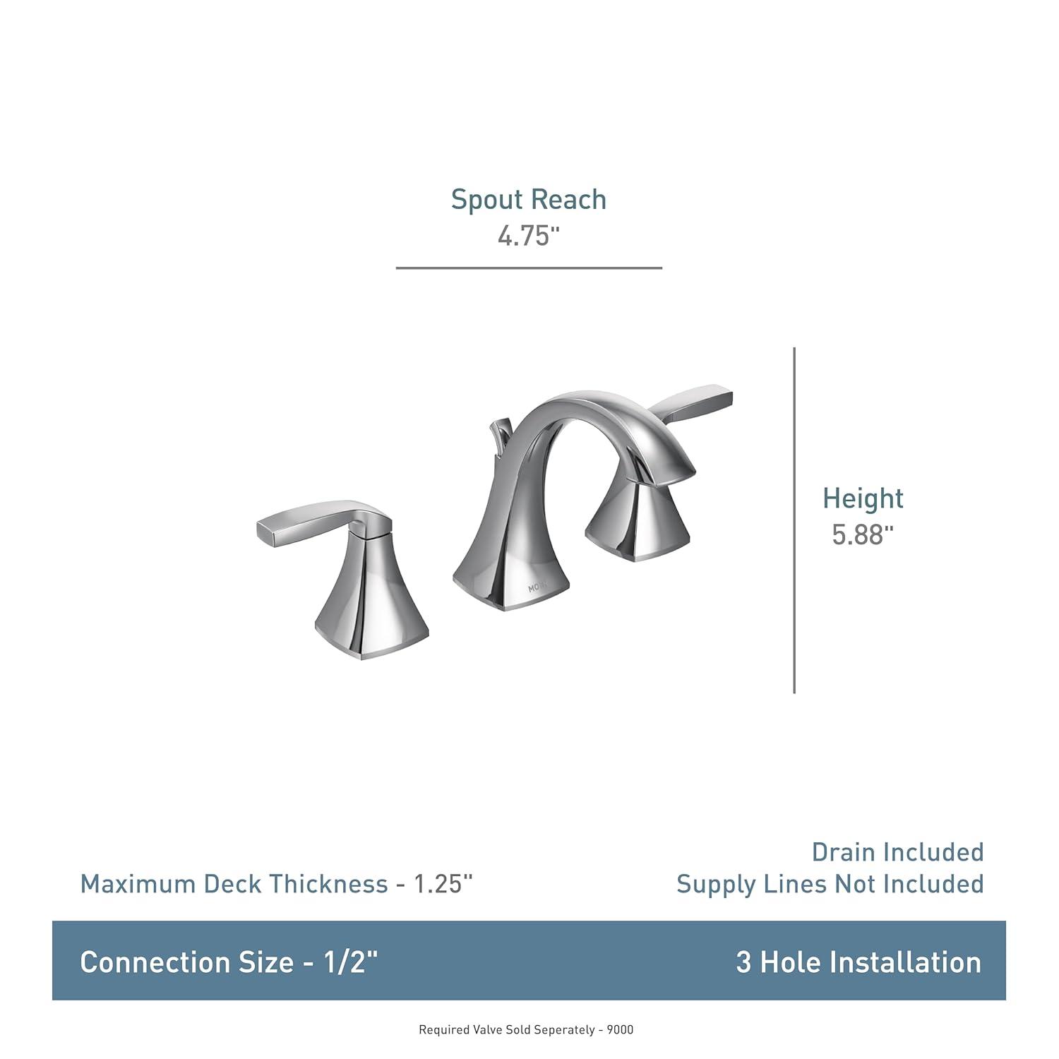 Moen Voss Two Handle 8 in. Widespread Bathroom Faucet Trim Kit, Valve Required