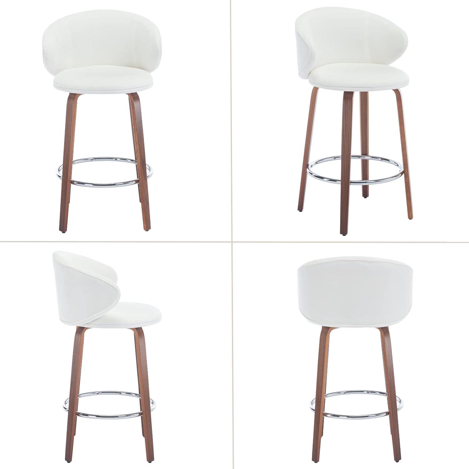 Kicha Upholstered Counter Stool with Solid Wood Frame (Set of 2)