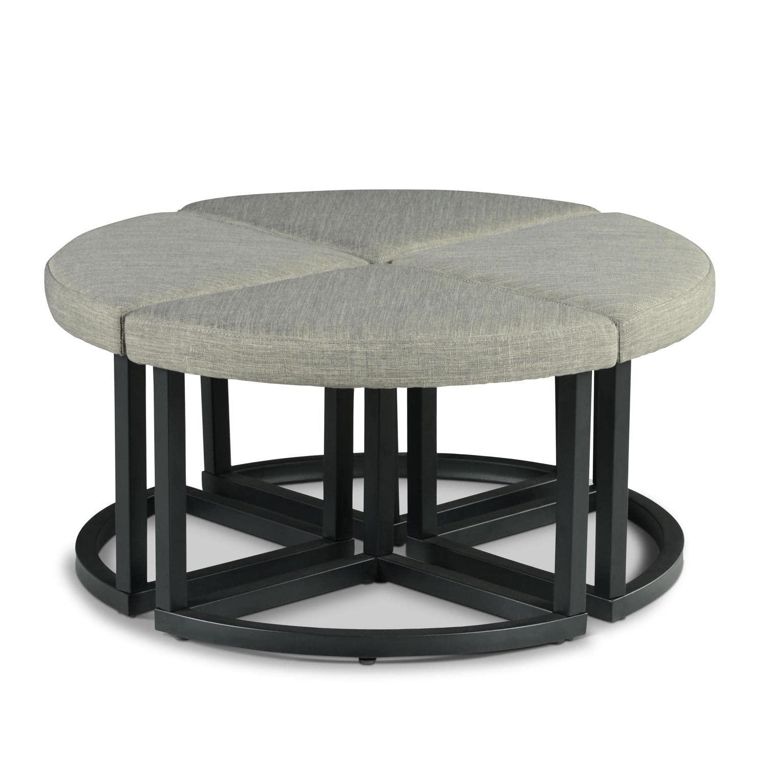 17 Stories Stannos 36" Round Coffee Table with 4 Stools