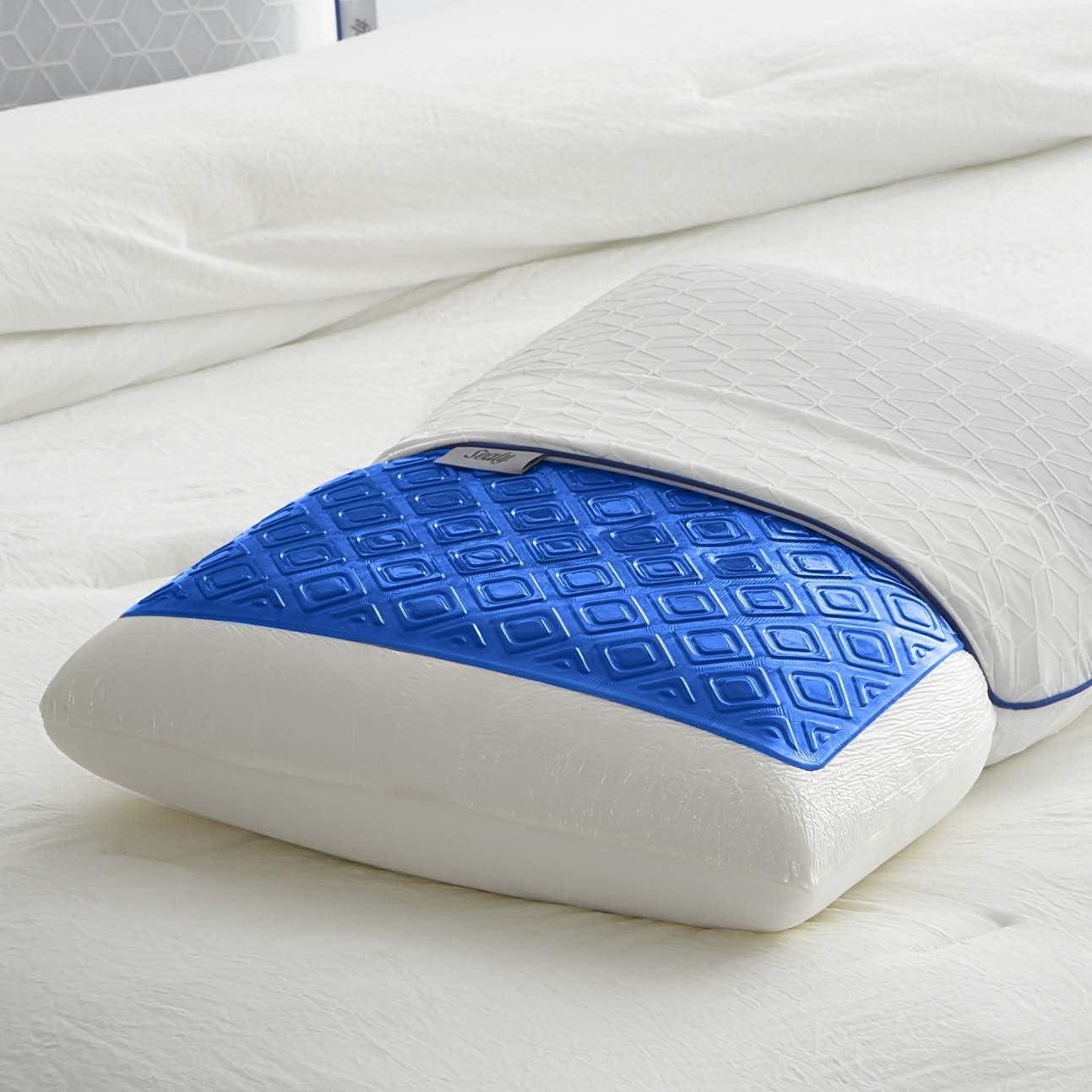 Standard Blue and White Gel Memory Foam Bed Pillow