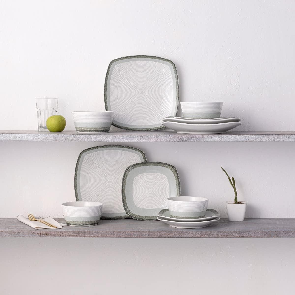 Noritake Colorscapes Layers Square 12-Piece Dinnerware Set, Service for 4