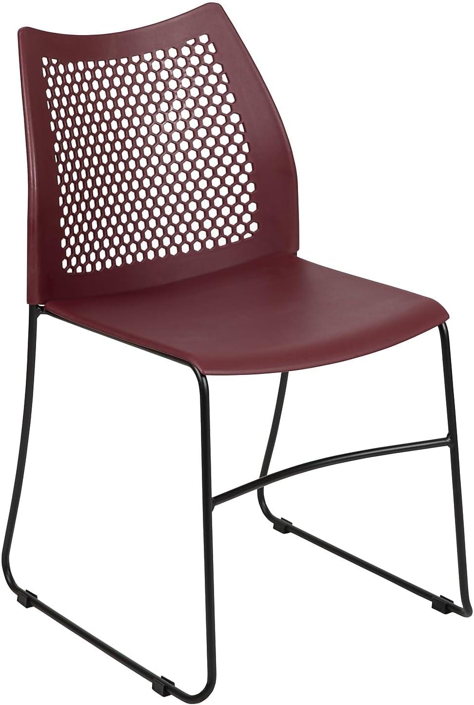 Flash Furniture Antonia 661 lb. Capacity Stack Chair with Air-Vent Back and Powder Coated Sled Base