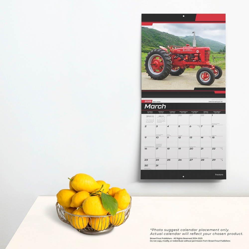 Tractors | 2025 12x24" (Hanging) Wall Calendar | Plastic-Free | BrownTrout