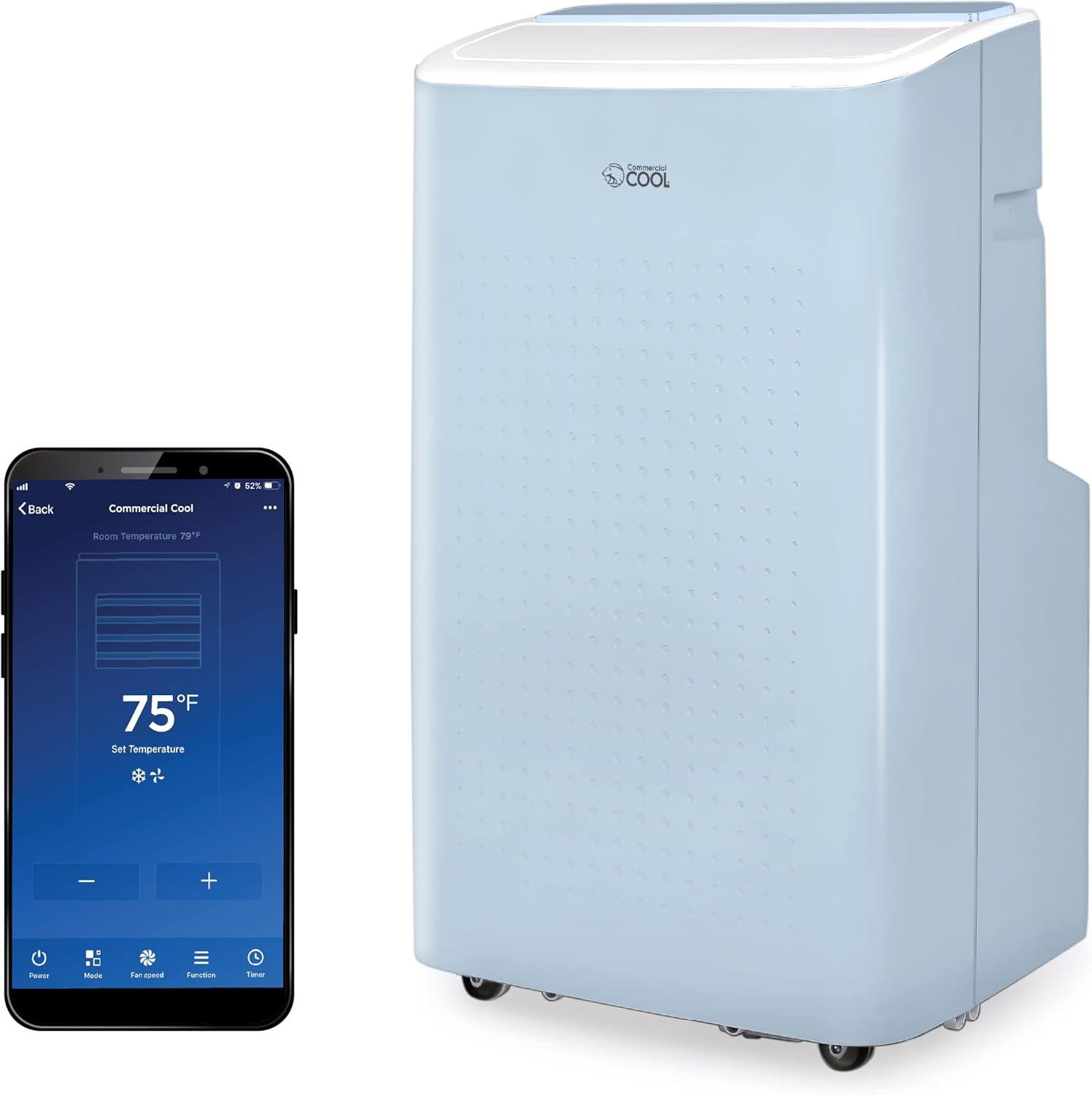 Commercial Cool Commercial Cool 6,350 BTU SACC/CEC Smart Portable Air Conditioner, 9,000 BTU ASHRAE 128, Blue