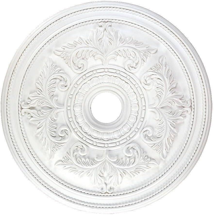 White Polyurethane Traditional Ceiling Medallion, 30.5" Diameter