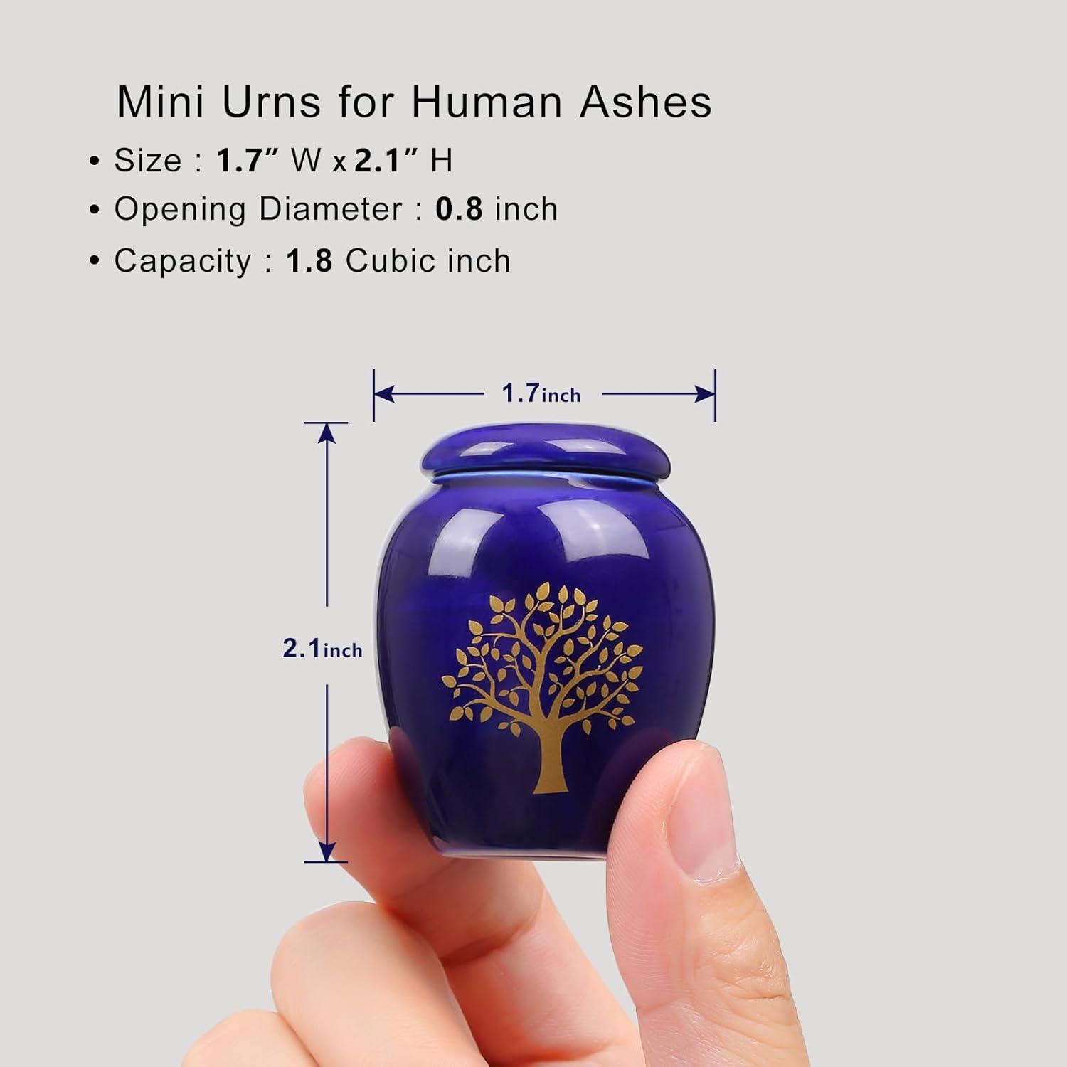Mini Urns for Human Ashes Set of 5,Small Urns for Human Ashes Keepsake,Decorative Ceramic Tree of Life Urn,Baby & Pet Urn