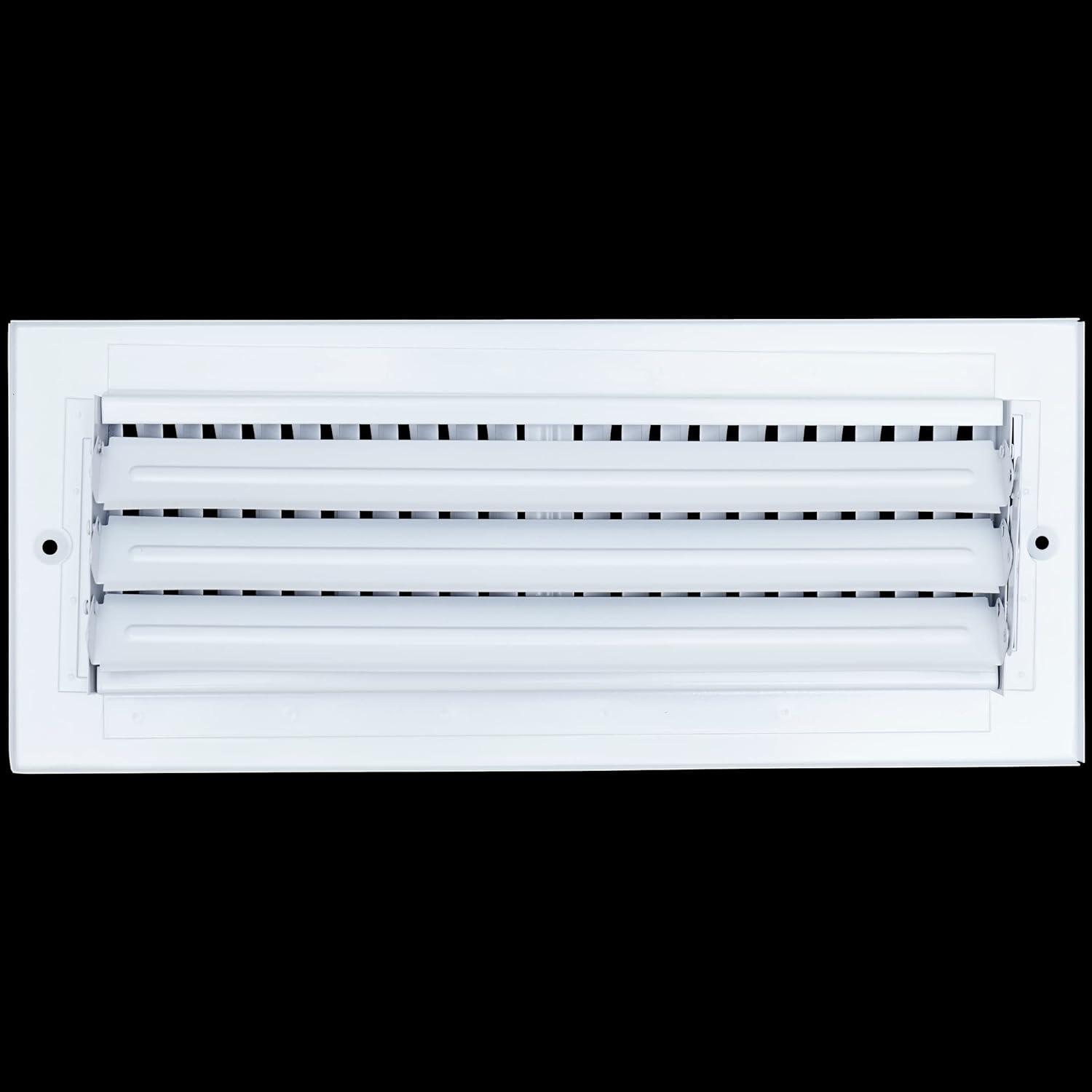 Fits 12x4 Duct Opening 2 WAY Steel Air Supply Diffuser by Handua | Register Vent Cover Grill for Sidewall and Ceiling | White | Outer Dimensions: 13.75" X 5.75"