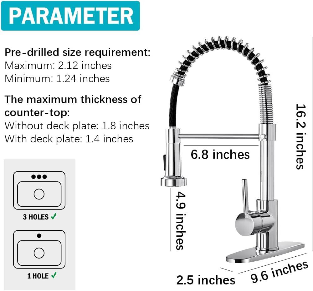 Chrome High-Arc Kitchen Faucet with Pull-Out Spray