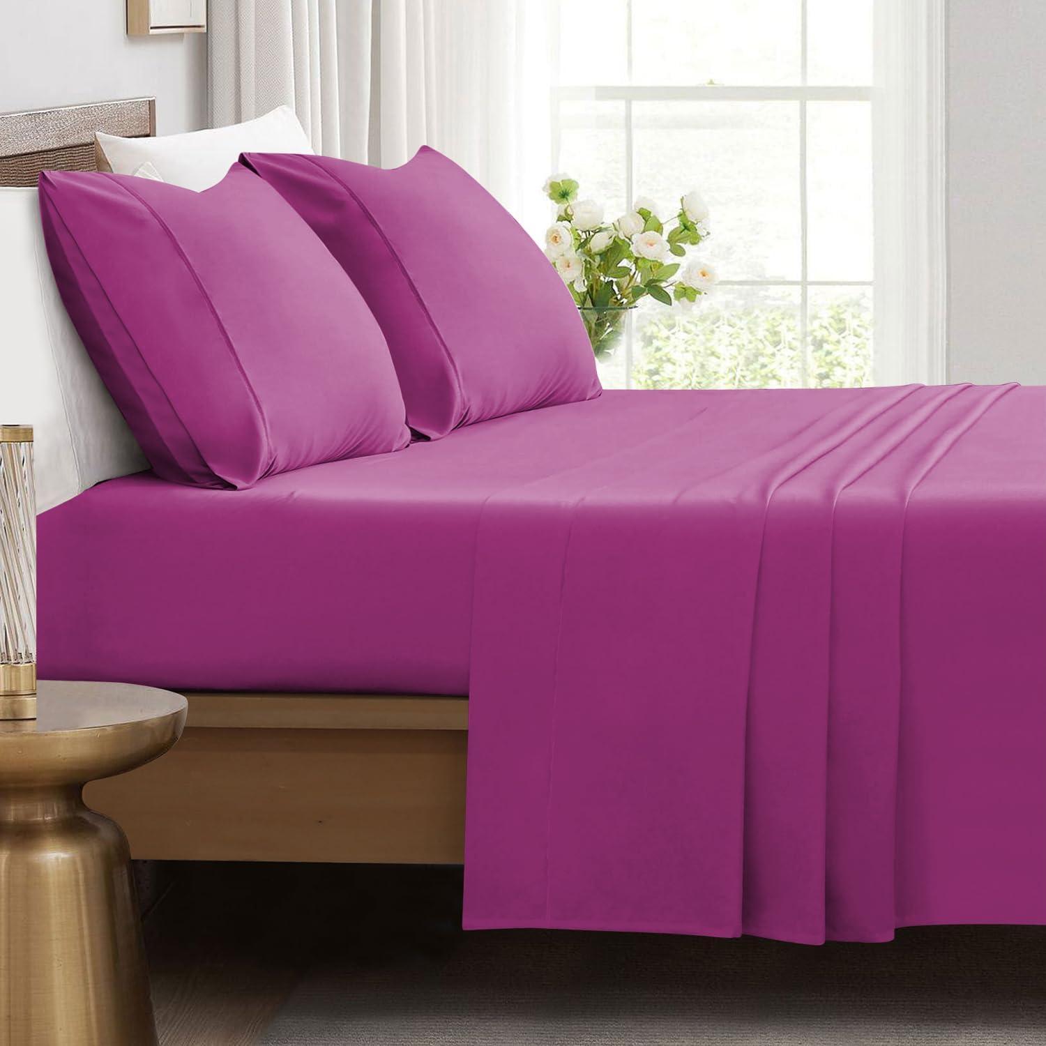 Purple Queen Deep Pocket Microfiber Bed Sheet Set