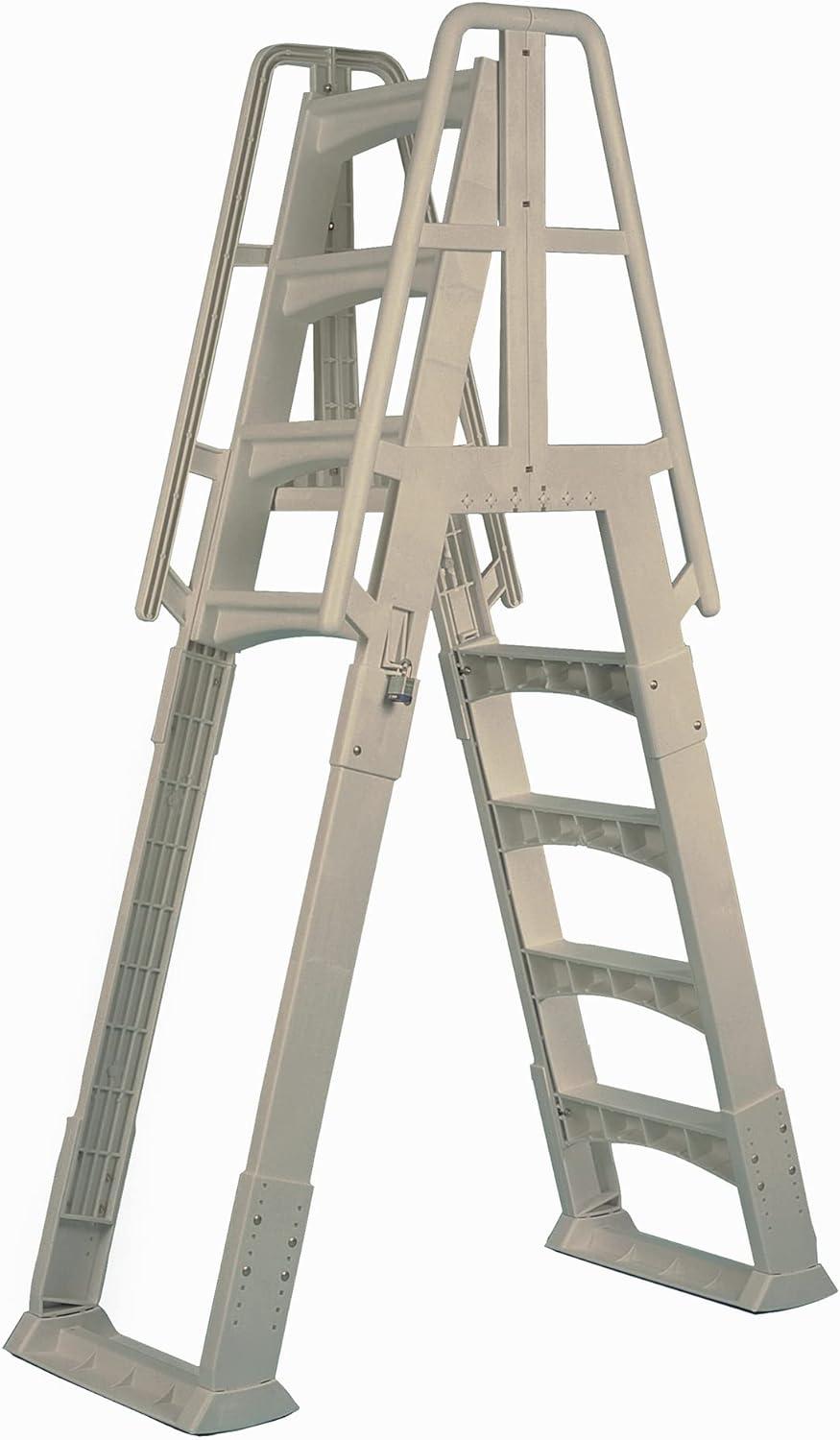 Vinyl Works SLA A Frame Above Ground Pool Ladder Steps with Slide Lock Barrier