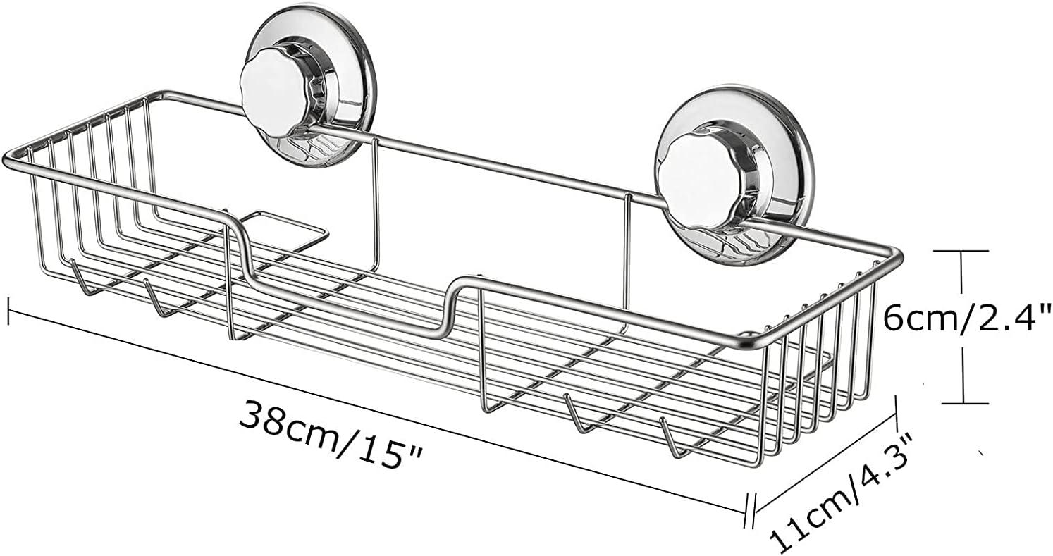 Stainless Steel Suction Mount Shower Caddy Set