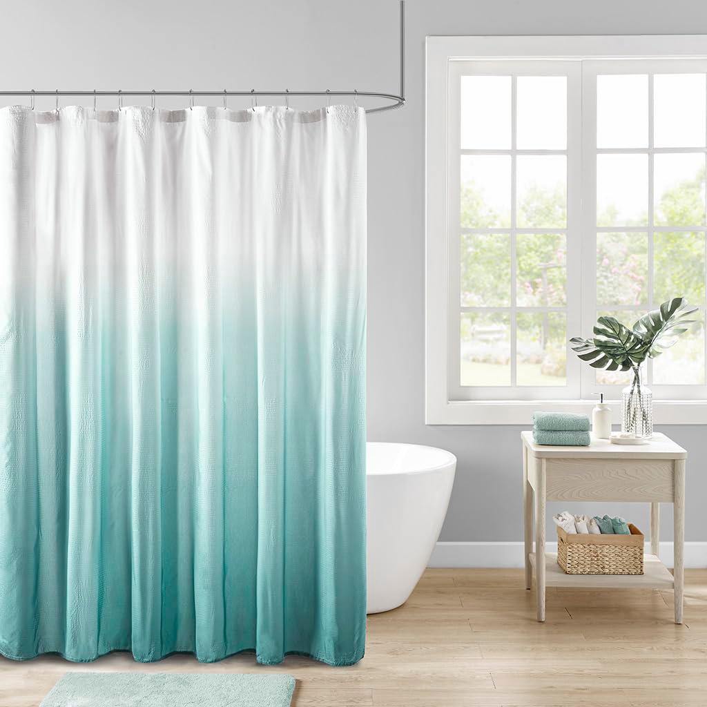 Madison Park Ara Ombre Printed Seersucker Single Shower Curtain