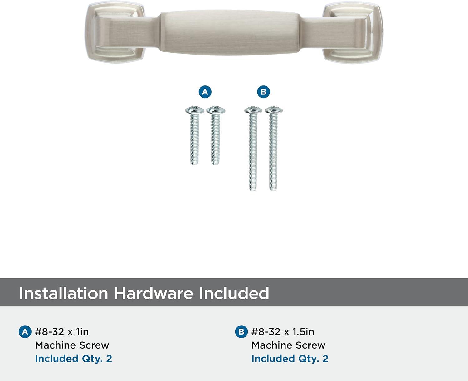 Amerock Stature 3 inch (76mm) Center-to-Center Satin Nickel Cabinet Pull