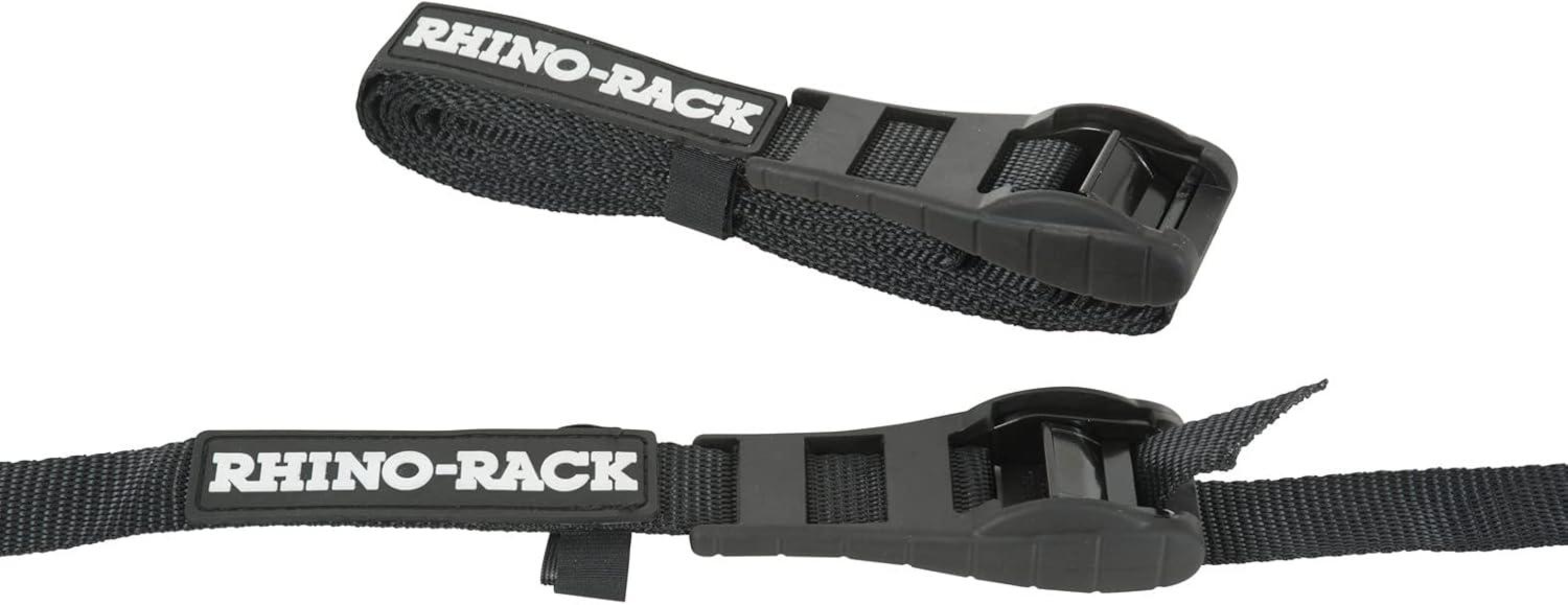 Rhino-Rack Rapid Tie Down Straps w/Buckle Protector - 3.5m/11.5ft - Pair - Black