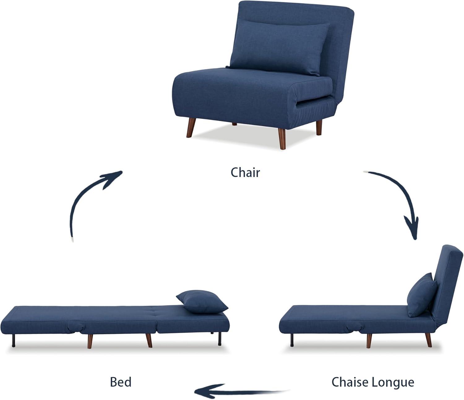 A&D Home Tustin Polyester Convertible Futon Chair, Yellow