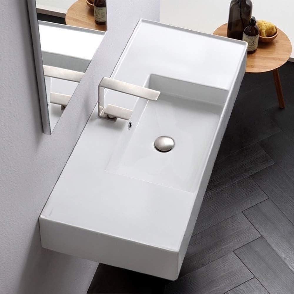 Scarabeo By Nameeks 18.2'' Glossy White Ceramic Rectangular Bathroom Sink with Overflow