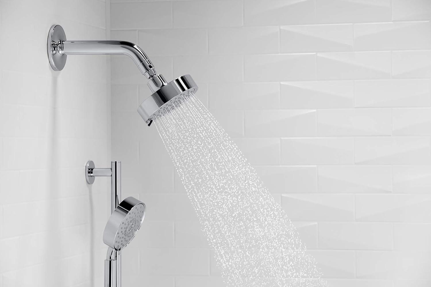 Kohler Purist® 1.75 Gpm Multifunction Wall Mount Showerhead, Three Spray Settings, 5.5" High Pressure Spray Head