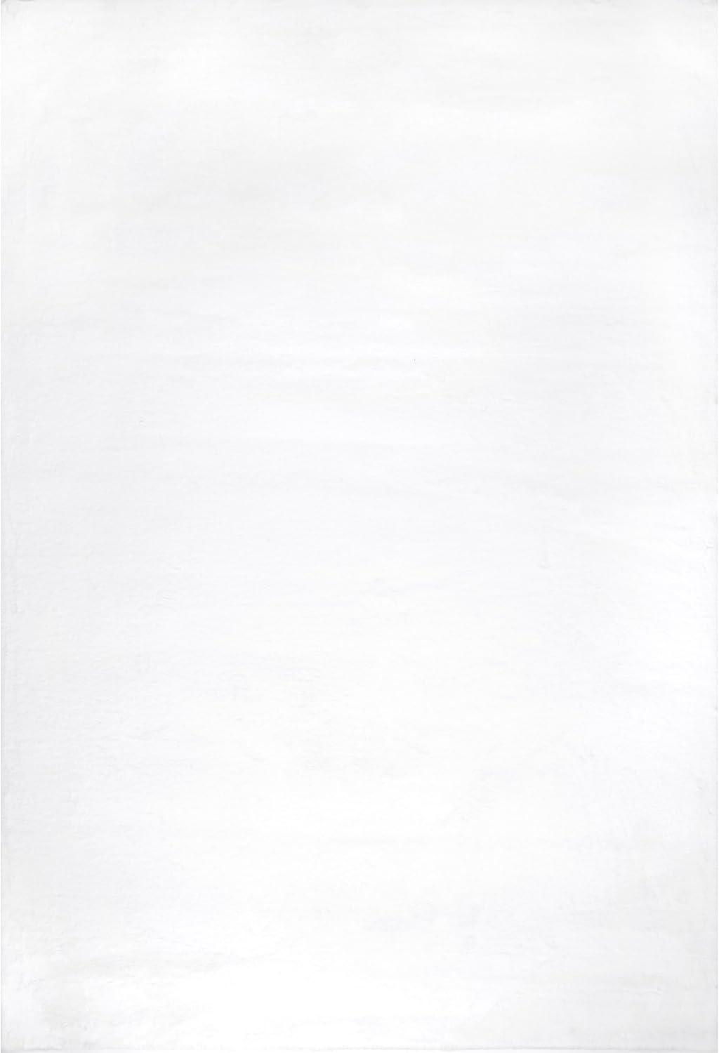 Nuloom Layne Solid 4x6 Indoor Area Rug for Living Room Bedroom Dining Room, White/Ivory