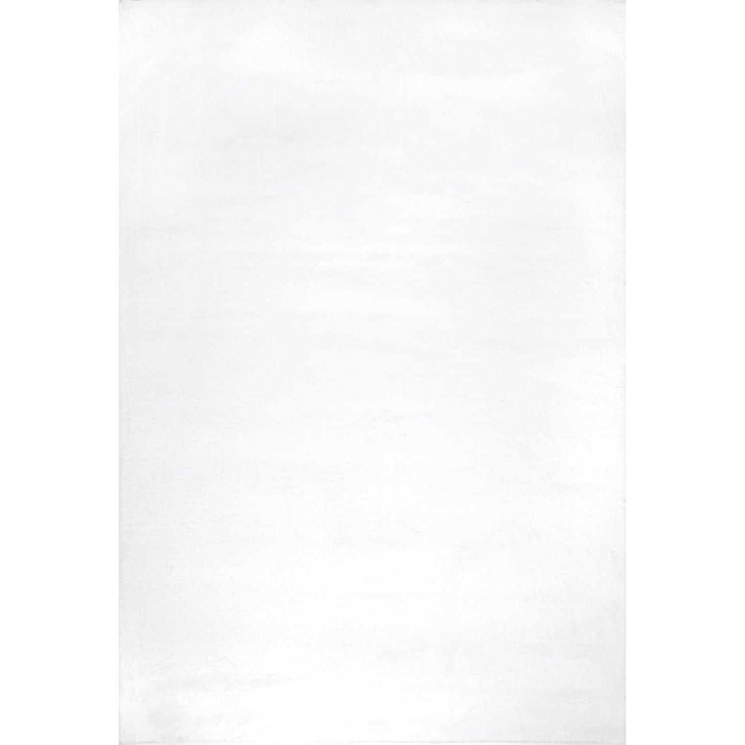 Nuloom Layne Solid 4x6 Indoor Area Rug for Living Room Bedroom Dining Room, White/Ivory