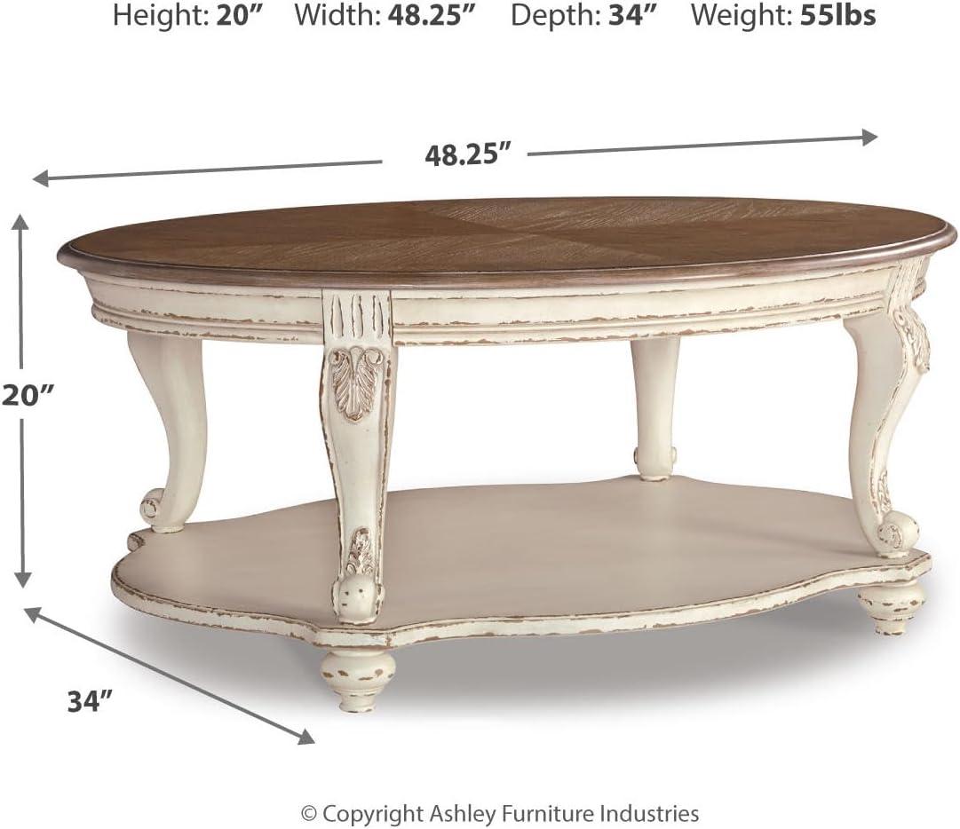 Signature Design By Ashley Casual Realyn Coffee Table White/Brown