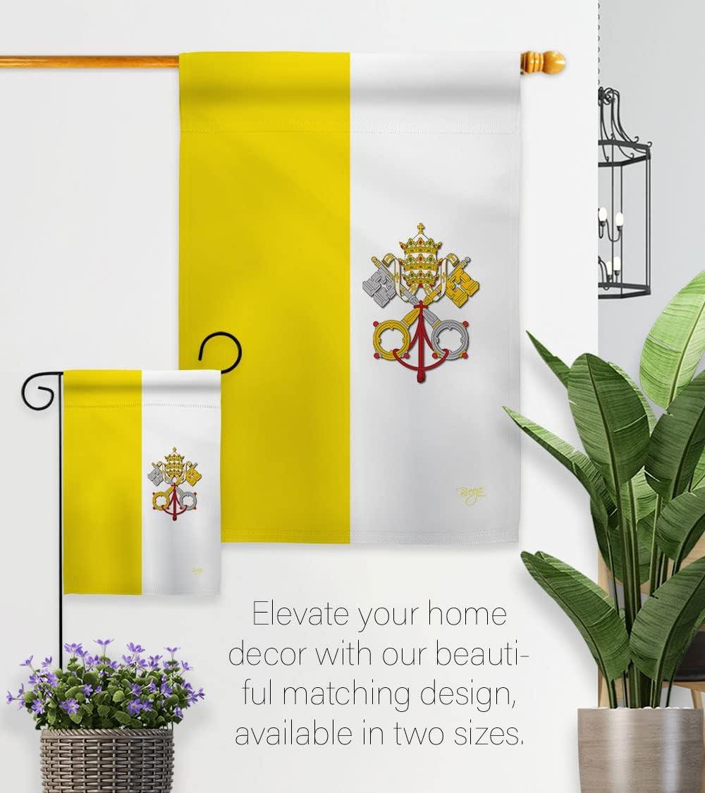 Breeze Decor 08106 Vatican City 2-Sided Vertical Impression House Flag - 28 x 40 in.