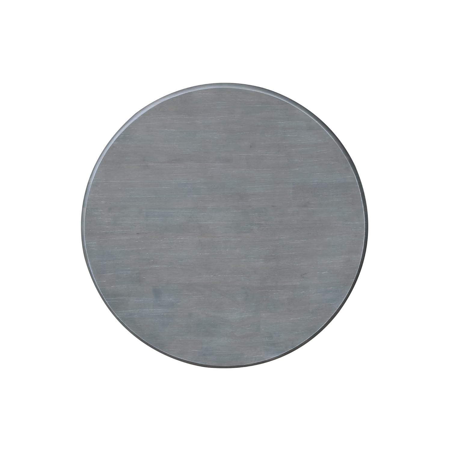 29" Dining Height Ronin Round Pedestal Table White/Heather Gray - International Concepts: Solid Wood, Small Space