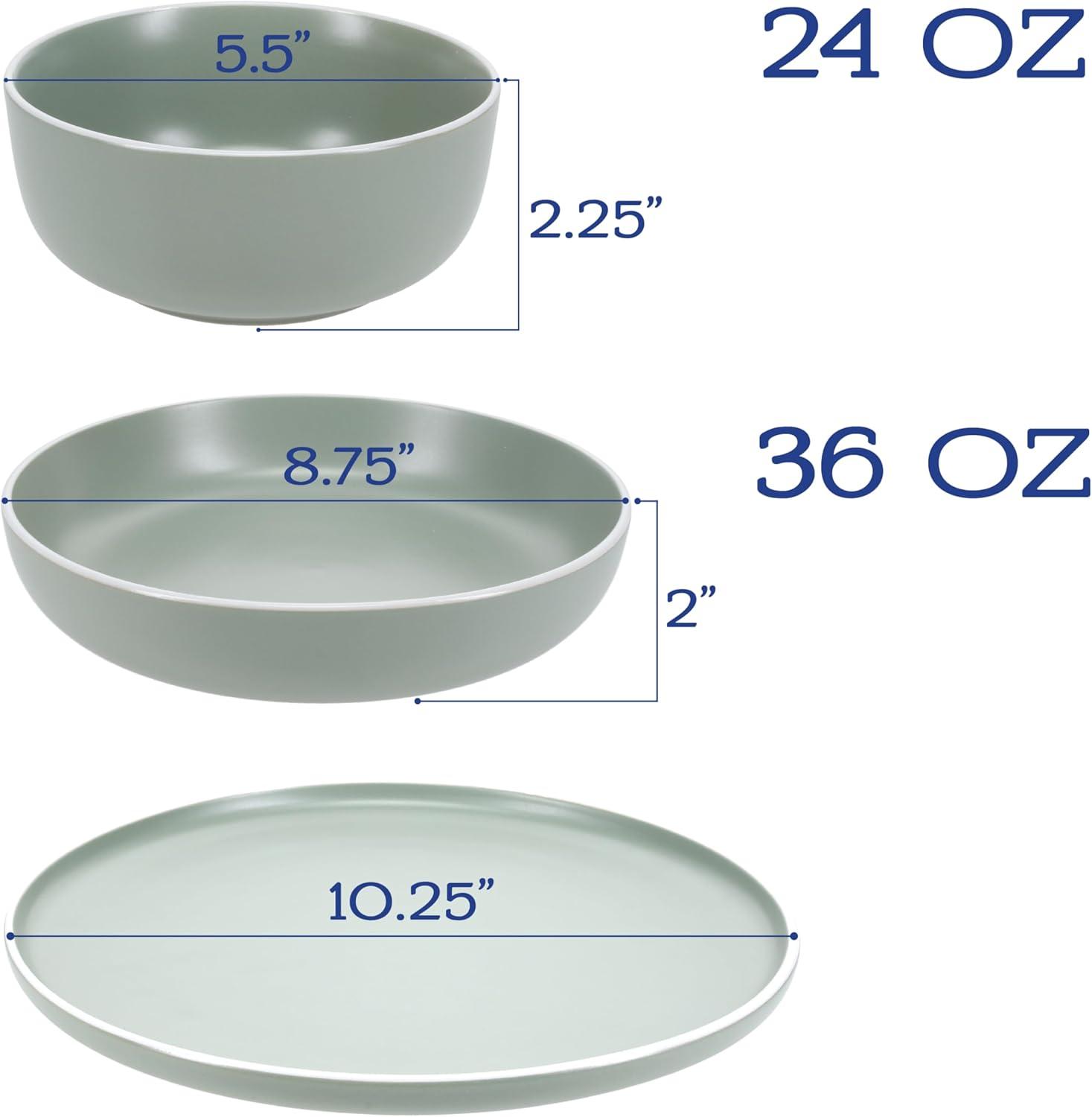 Gibson Home Canyon Crest 12-Piece Stackable Matte Melamine Dinnerware Set