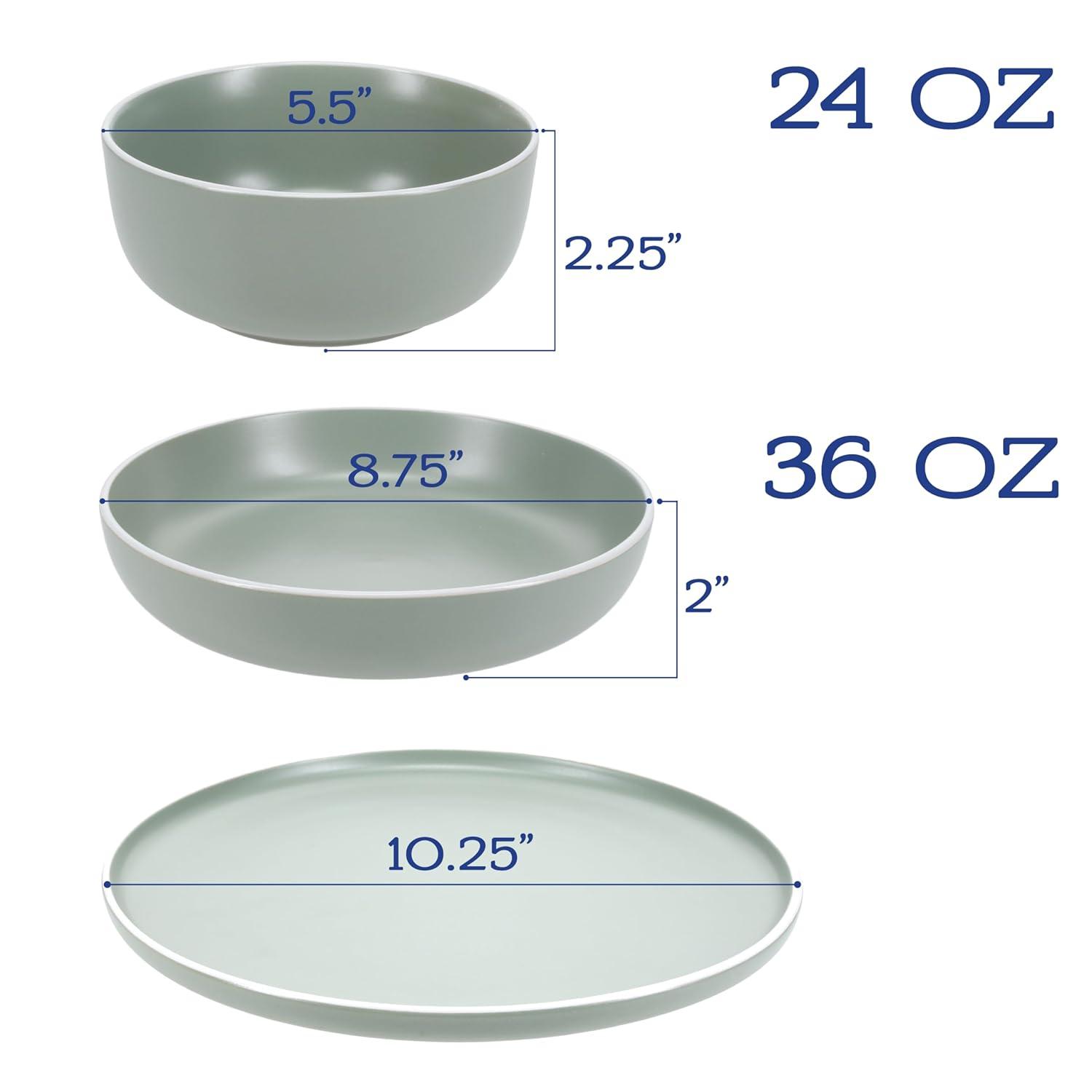 Gibson Home Canyon Crest 12-Piece Stackable Matte Melamine Dinnerware Set