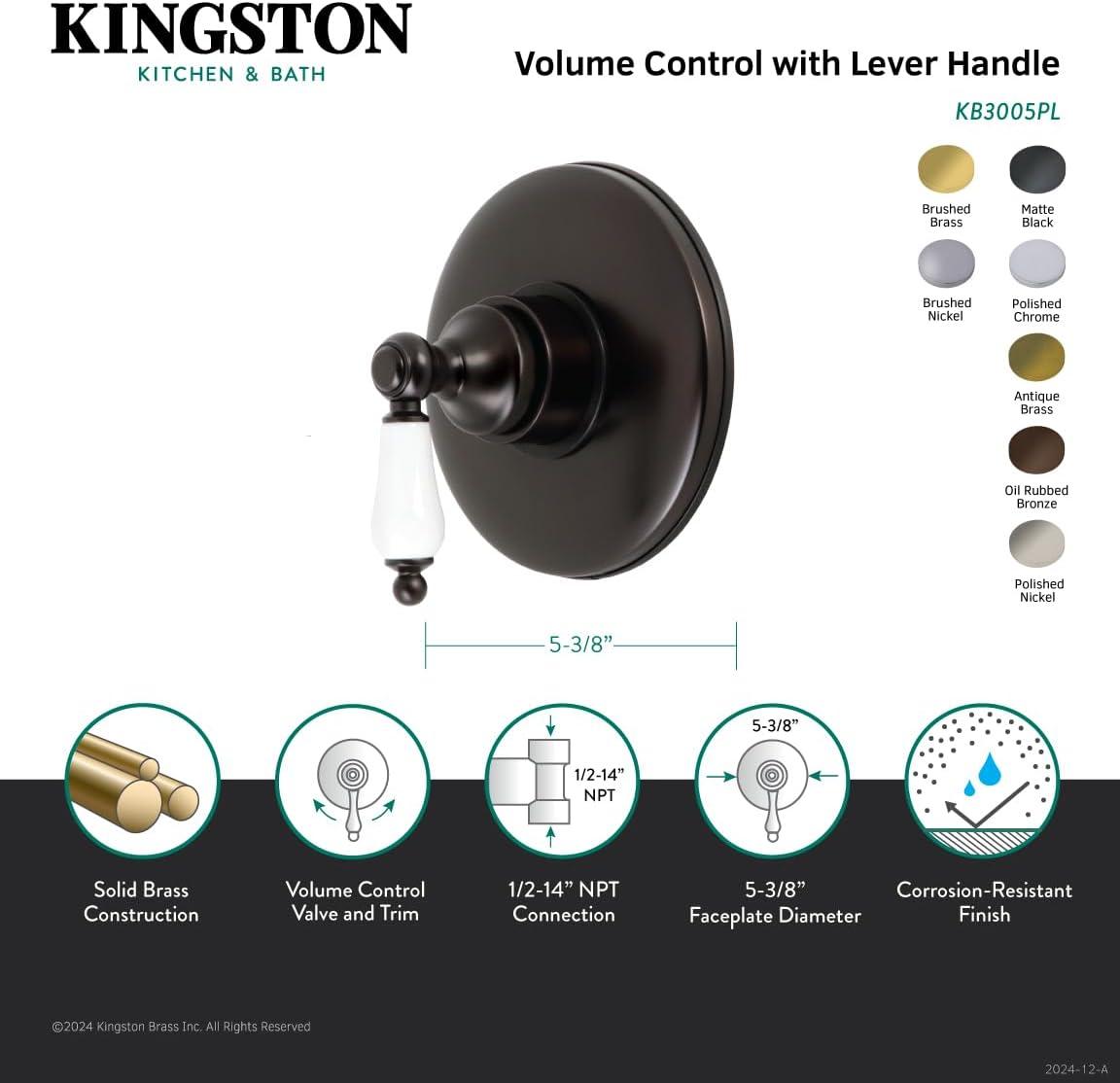 Kingston Brass Vintage Single-Handle Volume Control