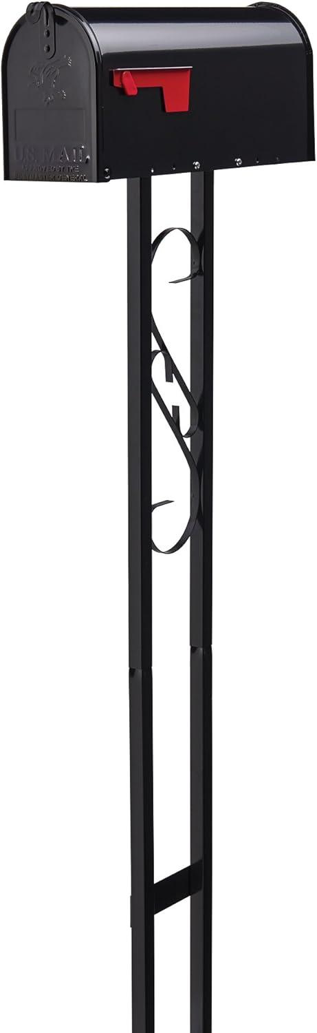 Architectural Mailboxes Mailbox To Go Galvanized Steel, Medium, Mailbox and Post Kit in Black